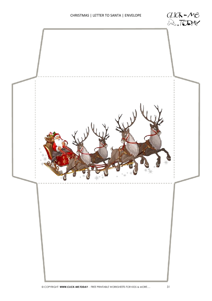 Nice envelope to Santa template sleigh 31